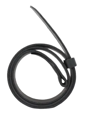 1 1/8 Inch (28mm) Wide Black Leather Belt Strap with Chicago Screws