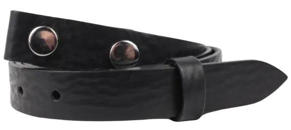 100% Real Black 1 1/4" Inch (32mm) Leather Belt Strap