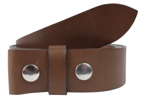 100% Real Brown 1 1/2" Inch (38mm) Leather Belt Strap