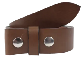 100% Real Brown 1 1/2" Inch (38mm) Leather Belt Strap