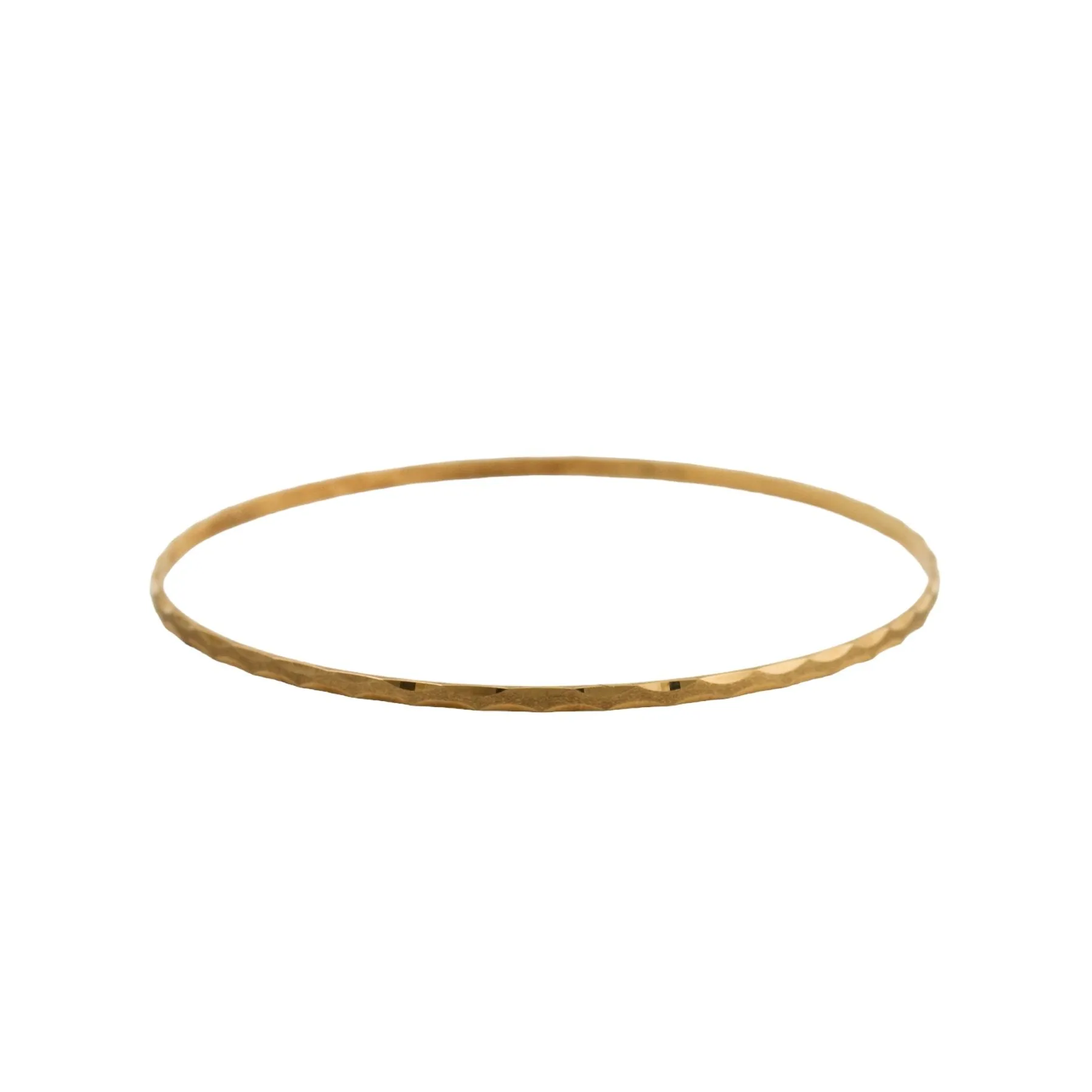 10K Gold Thin Bangle Bracelet