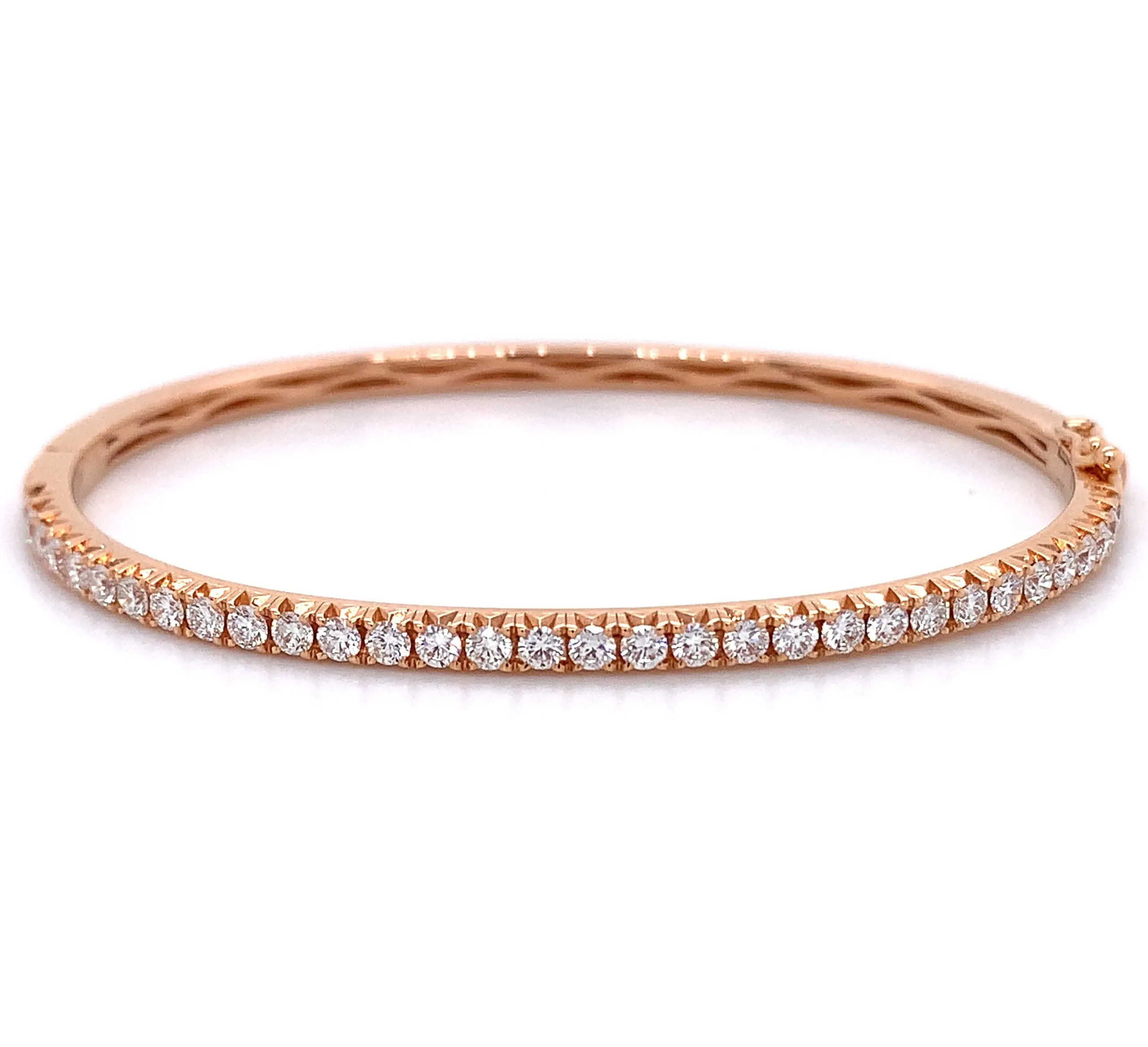 1.23ctw Diamond Rose Gold Bangle Bracelet