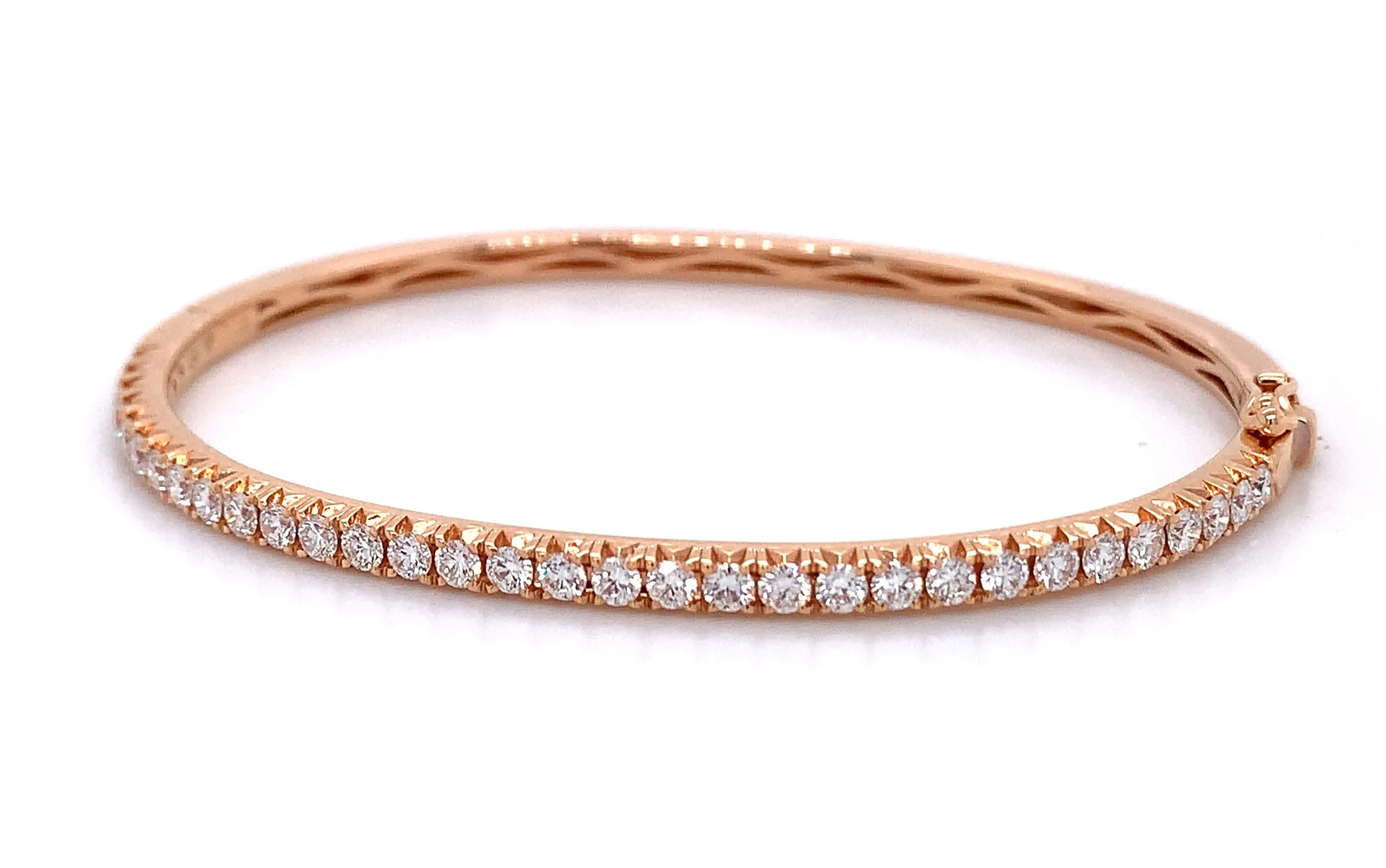 1.23ctw Diamond Rose Gold Bangle Bracelet
