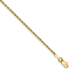 14k 1.50mm Diamond Cut Rope Anklet