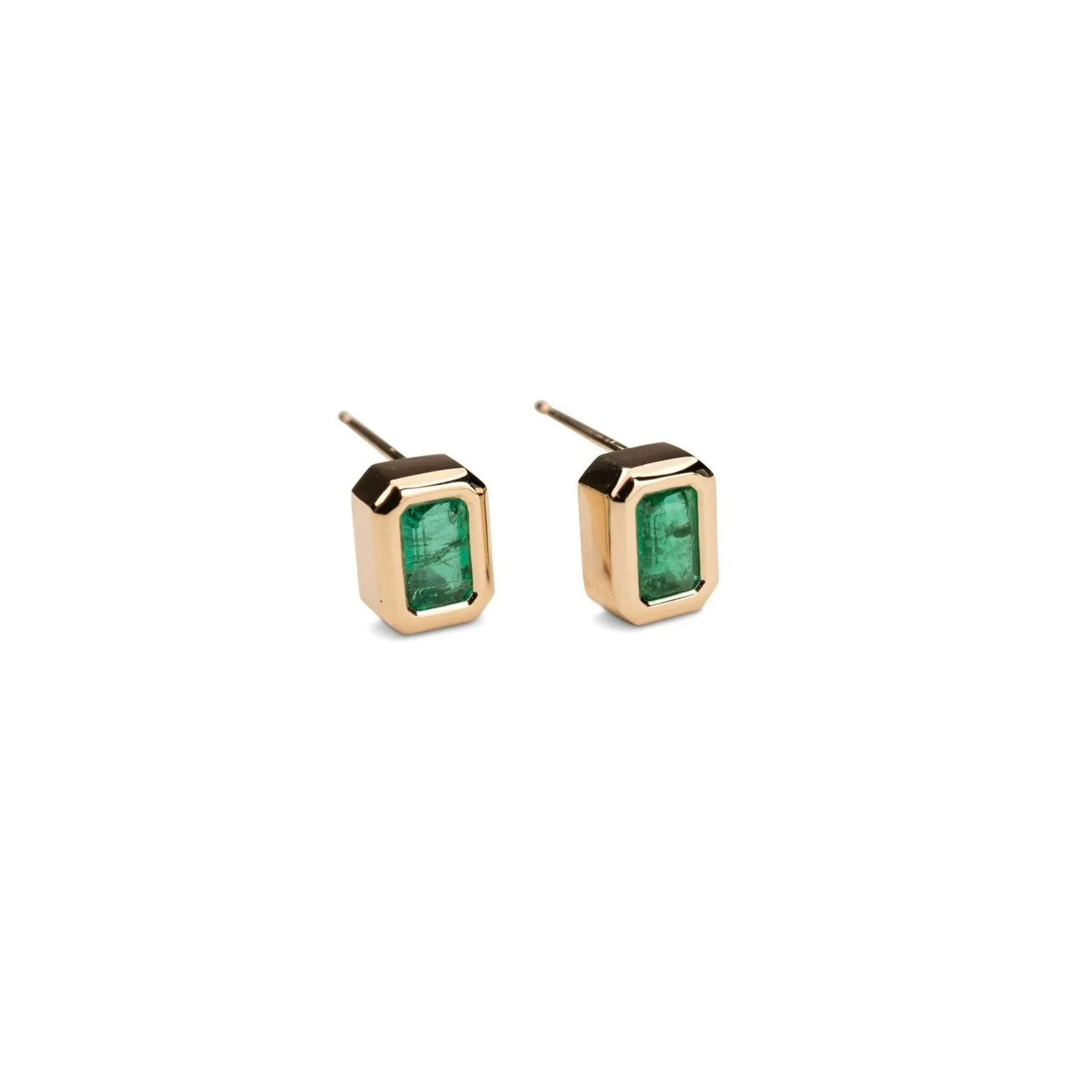 14k Bold Emerald Studs