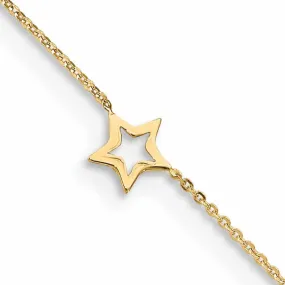 14k Gold Adjustable Star Anklet