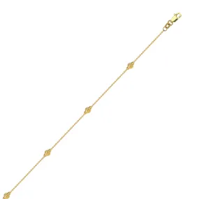 14K Gold Diamond Cut Ball Anklet