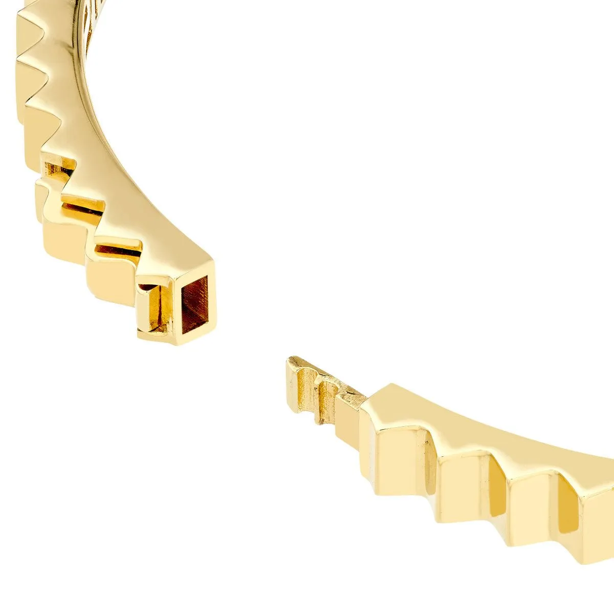 14K Gold Fluted Hinge Bangle Bracelet