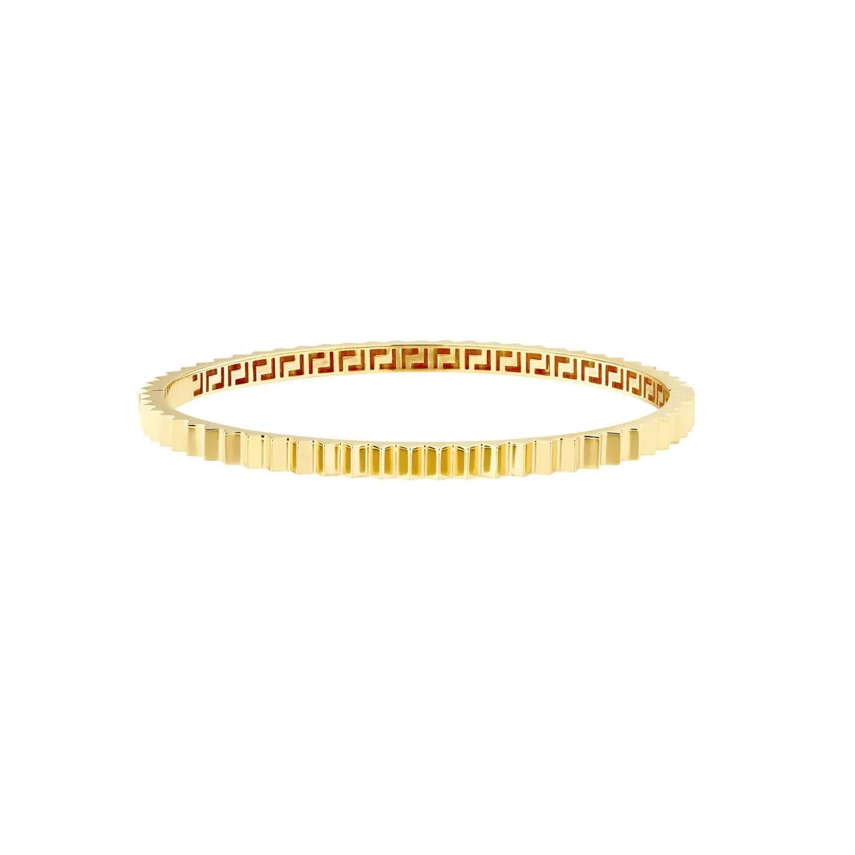 14K Gold Fluted Hinge Bangle Bracelet