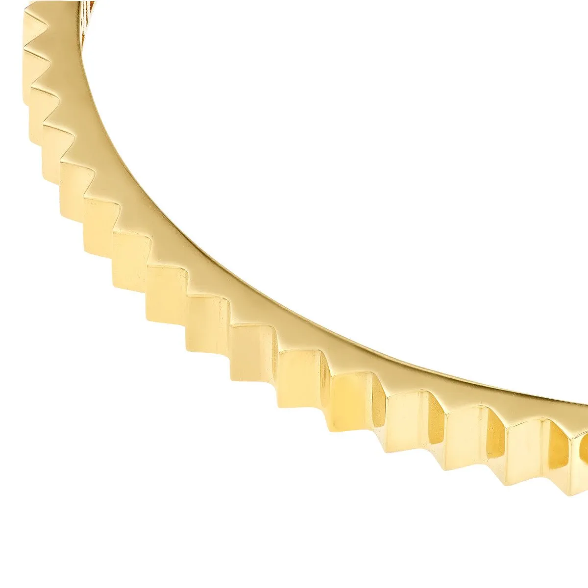 14K Gold Fluted Hinge Bangle Bracelet