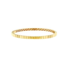14K Gold Fluted Hinge Bangle Bracelet
