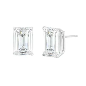 14K Gold Lab-Grown Emerald Cut Diamond Stud Earrings