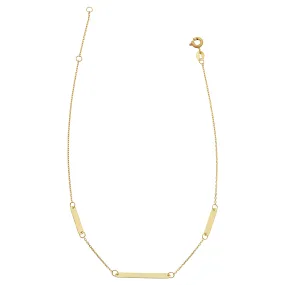 14k Gold Station Bar Anklet