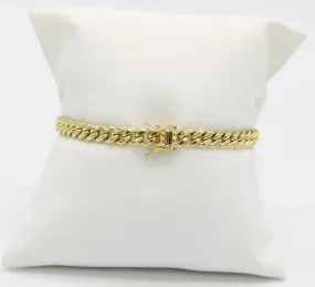 14K Semi-Solid Cuban Bracelet Yellow Gold // 6.1mm - 8.5 in //