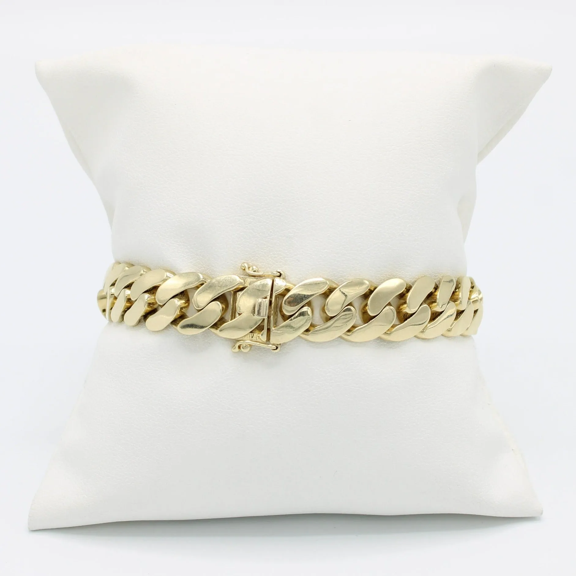 14K Semi Solid Cuban Bracelet Yellow Gold