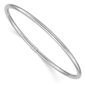 14k White Gold 3MM Round Tube Slip-on Bangle