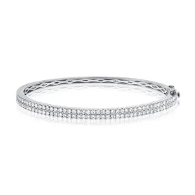 14k White Gold Diamond Bangle