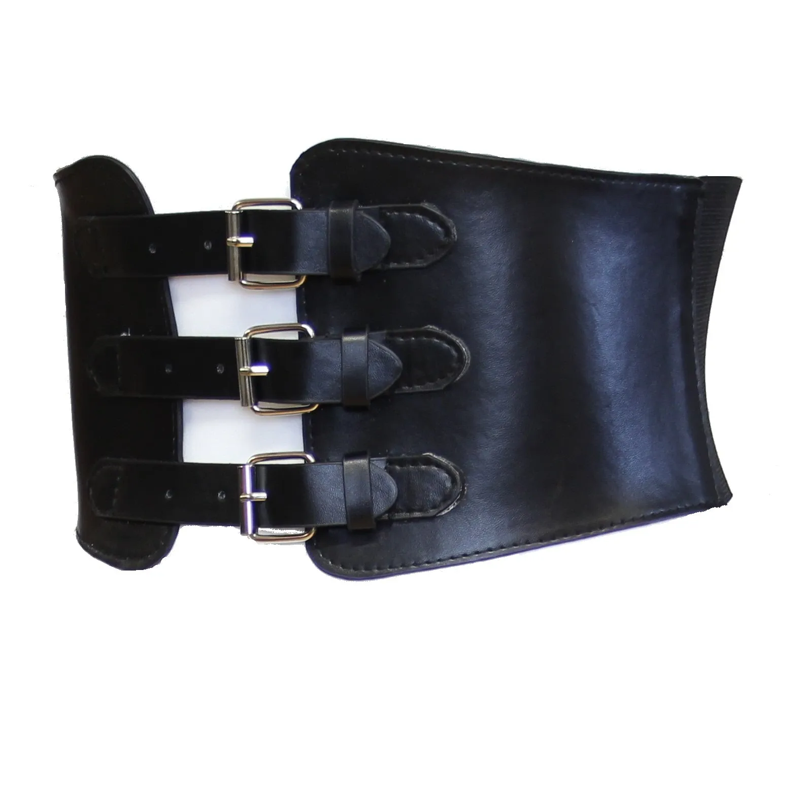 15.2cm Black Triple Buckle Elasticated Waist Belt