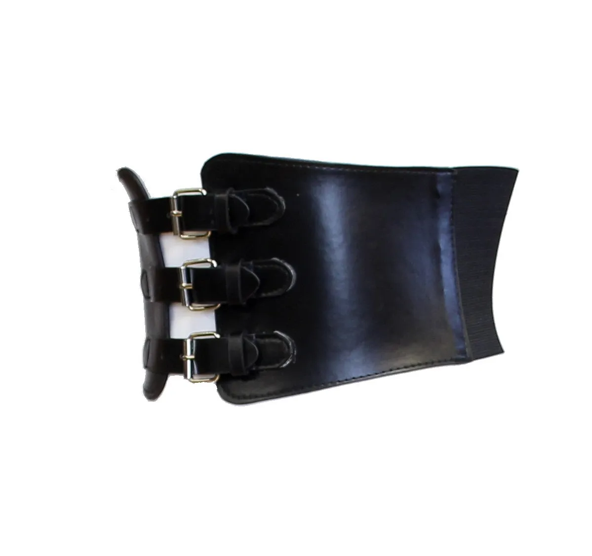 15.2cm Black Triple Buckle Elasticated Waist Belt