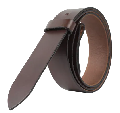 1.5" Wide Chestnut Leather Belt Strap Replacement with Chicago Screws