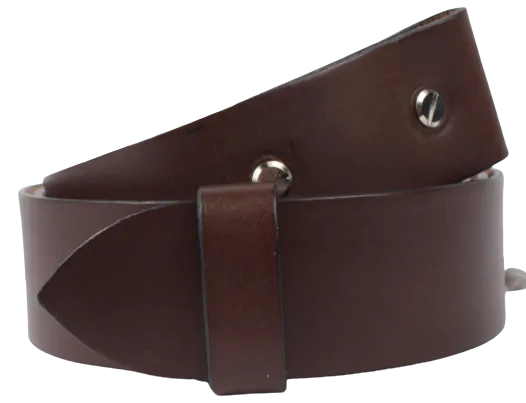 1.5" Wide Chestnut Leather Belt Strap Replacement with Chicago Screws