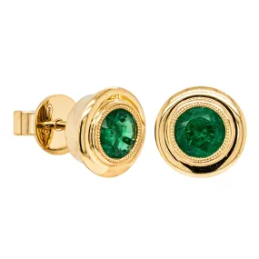 18ct Yellow Gold 1.63ct Emerald Windsor Earrings