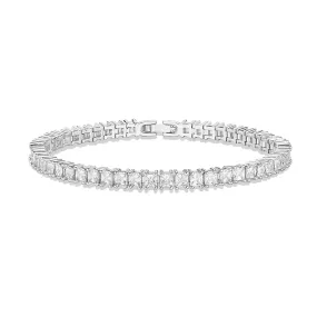 18K Gold Cz Princess-cut Eternity Tennis Bracelet