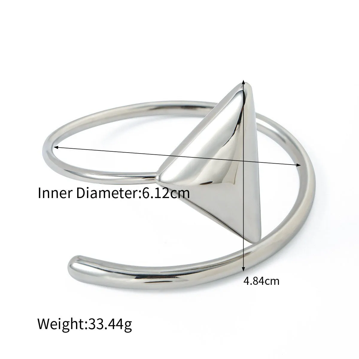 18k gold light luxury high-end triangle with coil design bracelet