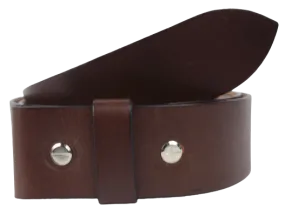 2 Inch Wide (50mm) Chestnut Leather Belt Strap Made to Measure Chicago Screws