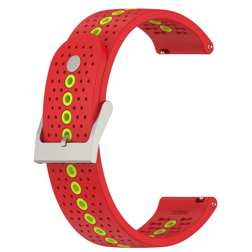 20mm Universal bi-color silicone watch strap - Red / Green
