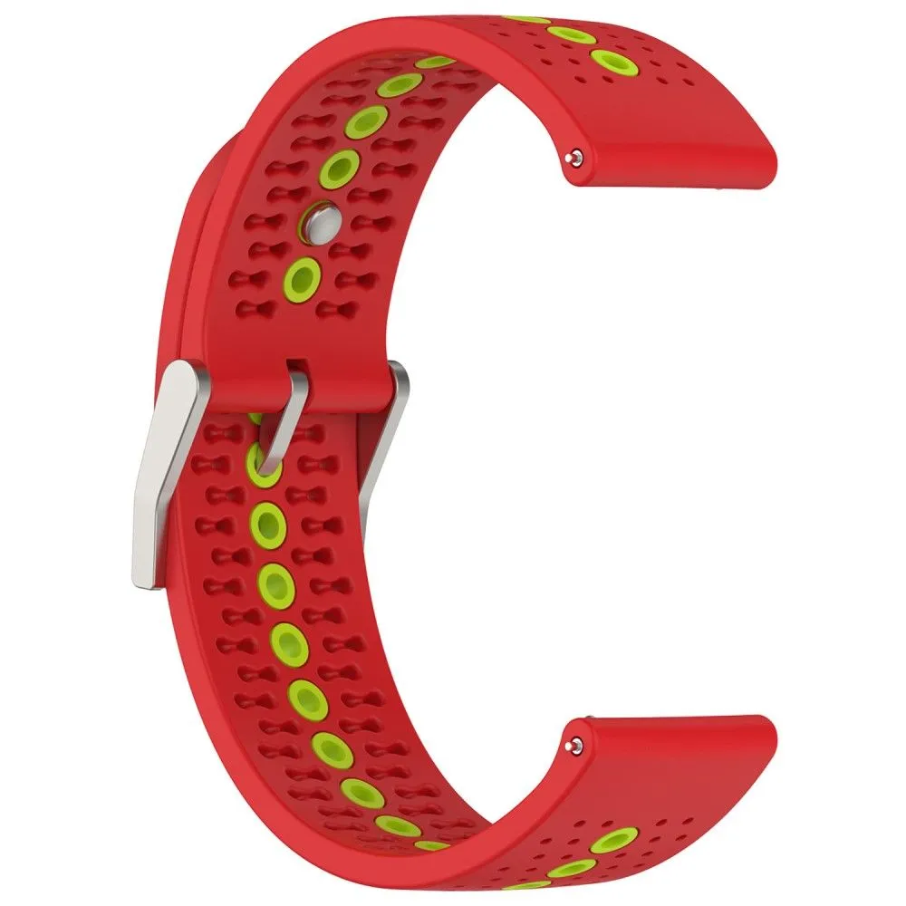 20mm Universal bi-color silicone watch strap - Red / Green