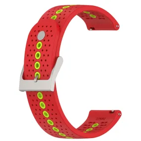 20mm Universal bi-color silicone watch strap - Red / Green