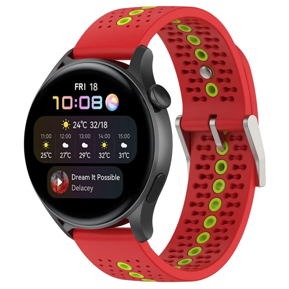 20mm Universal bi-color silicone watch strap - Red / Green