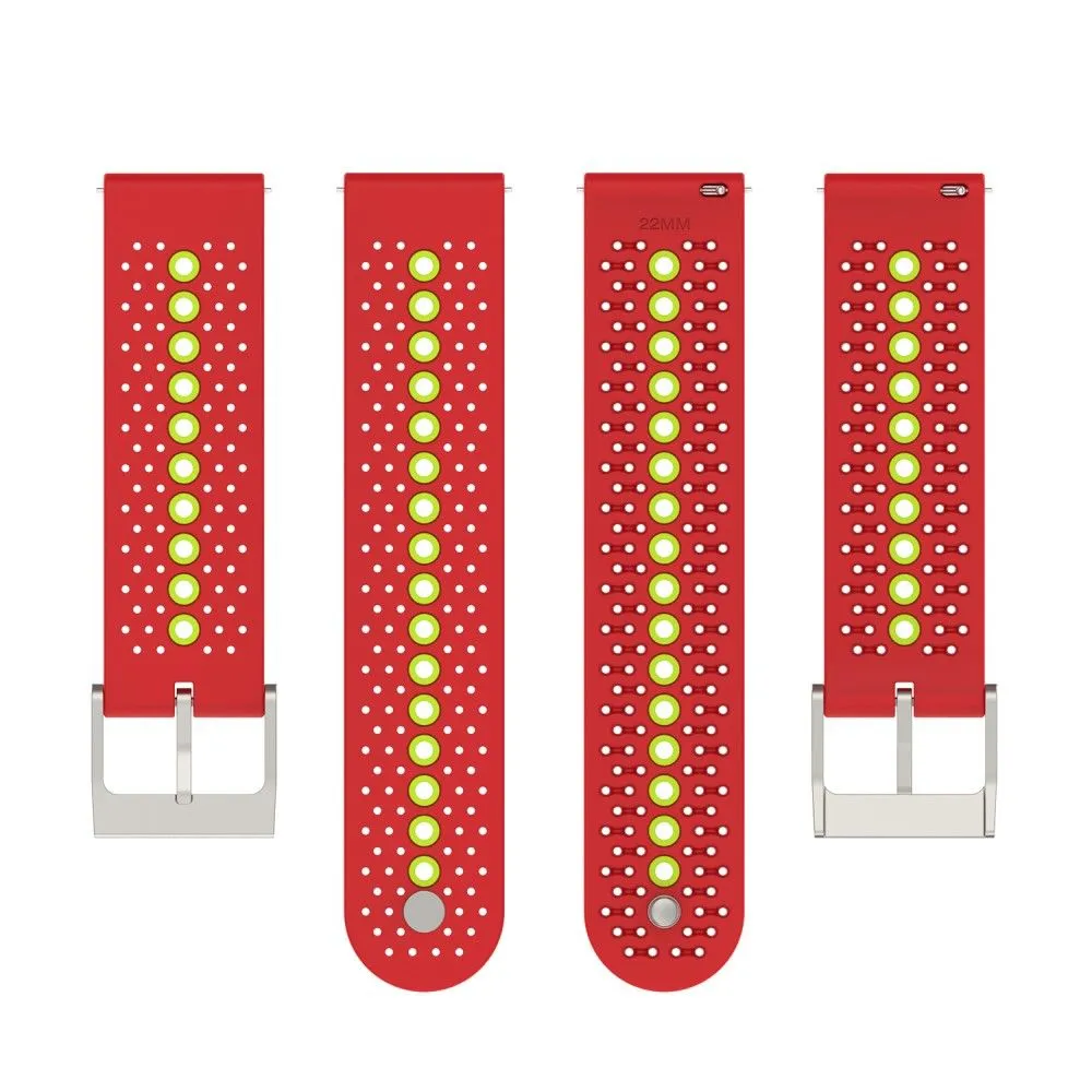 20mm Universal bi-color silicone watch strap - Red / Green
