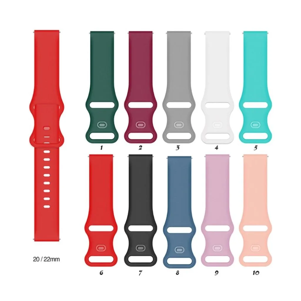 22mm Universal comfortable silicone watch strap - Blue