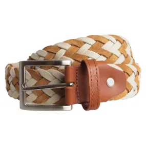 34 mm Cotton & Suede Braided Belt Brown