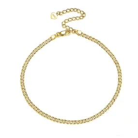925 Sterling Silver Figaro Anklet -Anklets For Women- Cuban Anklet - Ella Anket