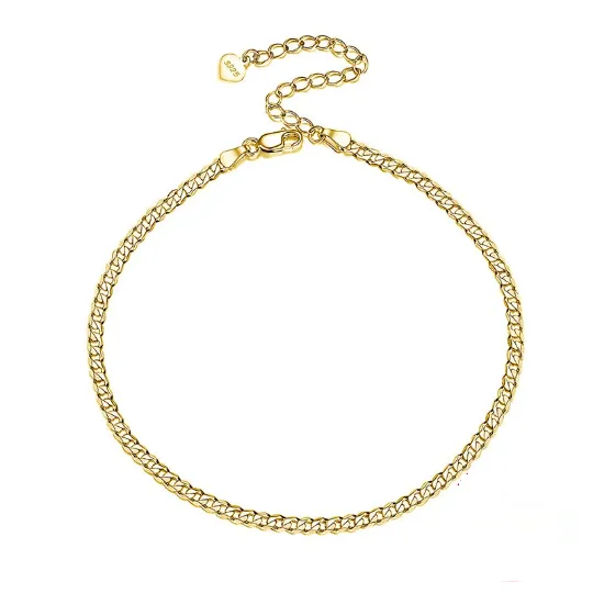 925 Sterling Silver Figaro Anklet -Anklets For Women- Cuban Anklet - Ella Anket