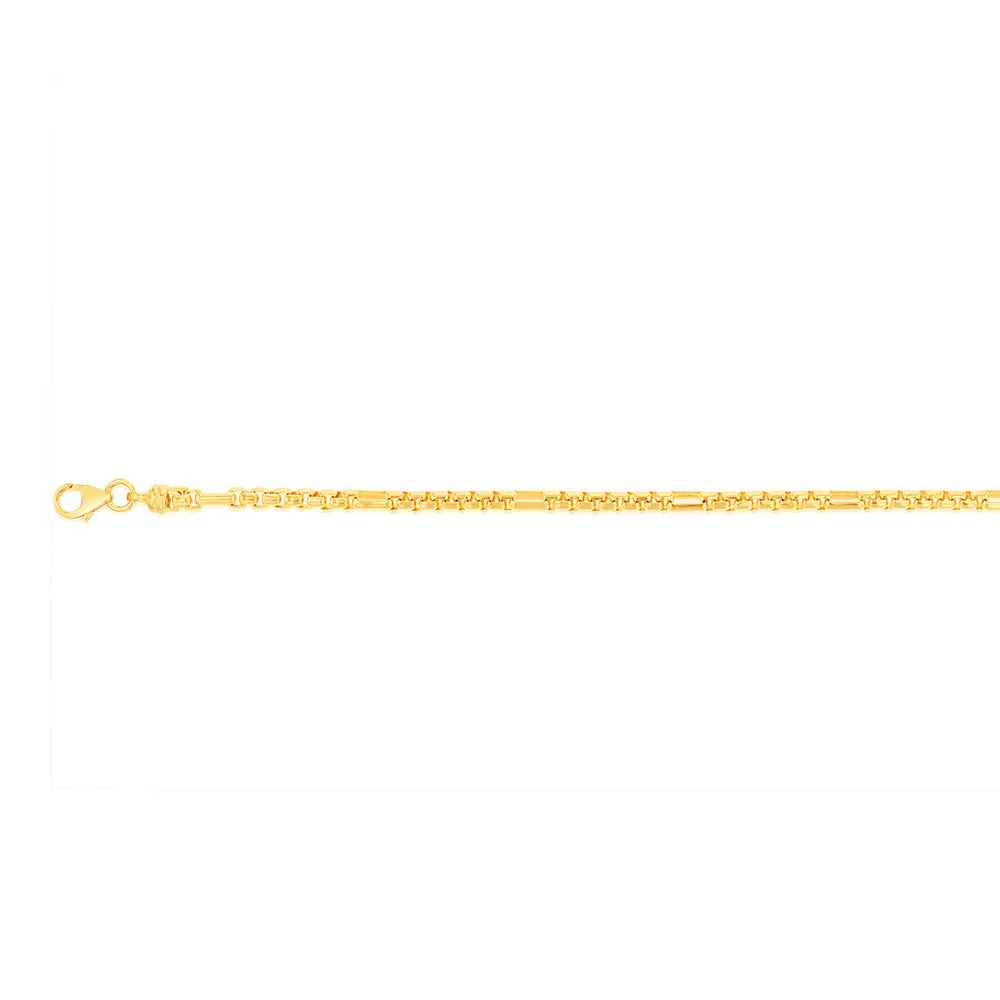 9ct Yellow Gold Silverfilled 55Gauge Fancy 27cm Anklet