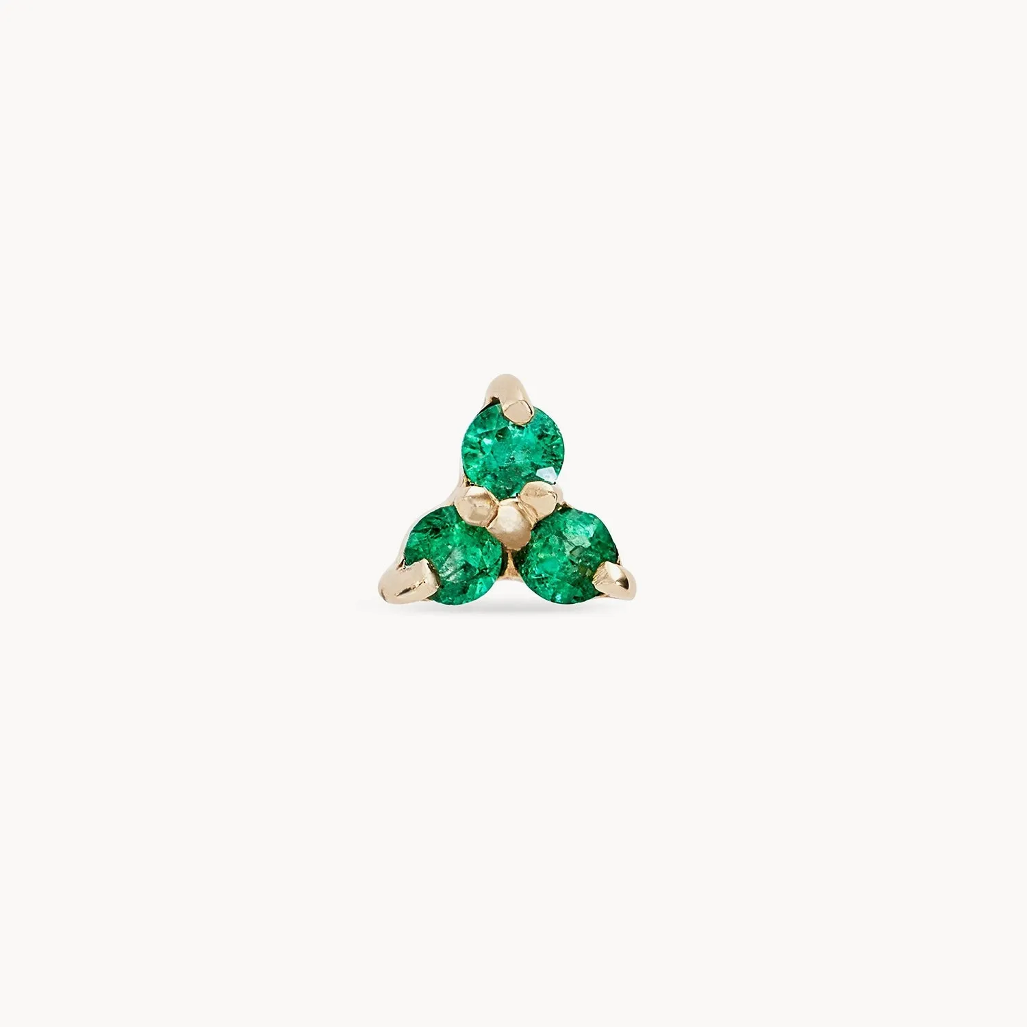 abacus tripod emerald earring - 14k yellow gold, emerald