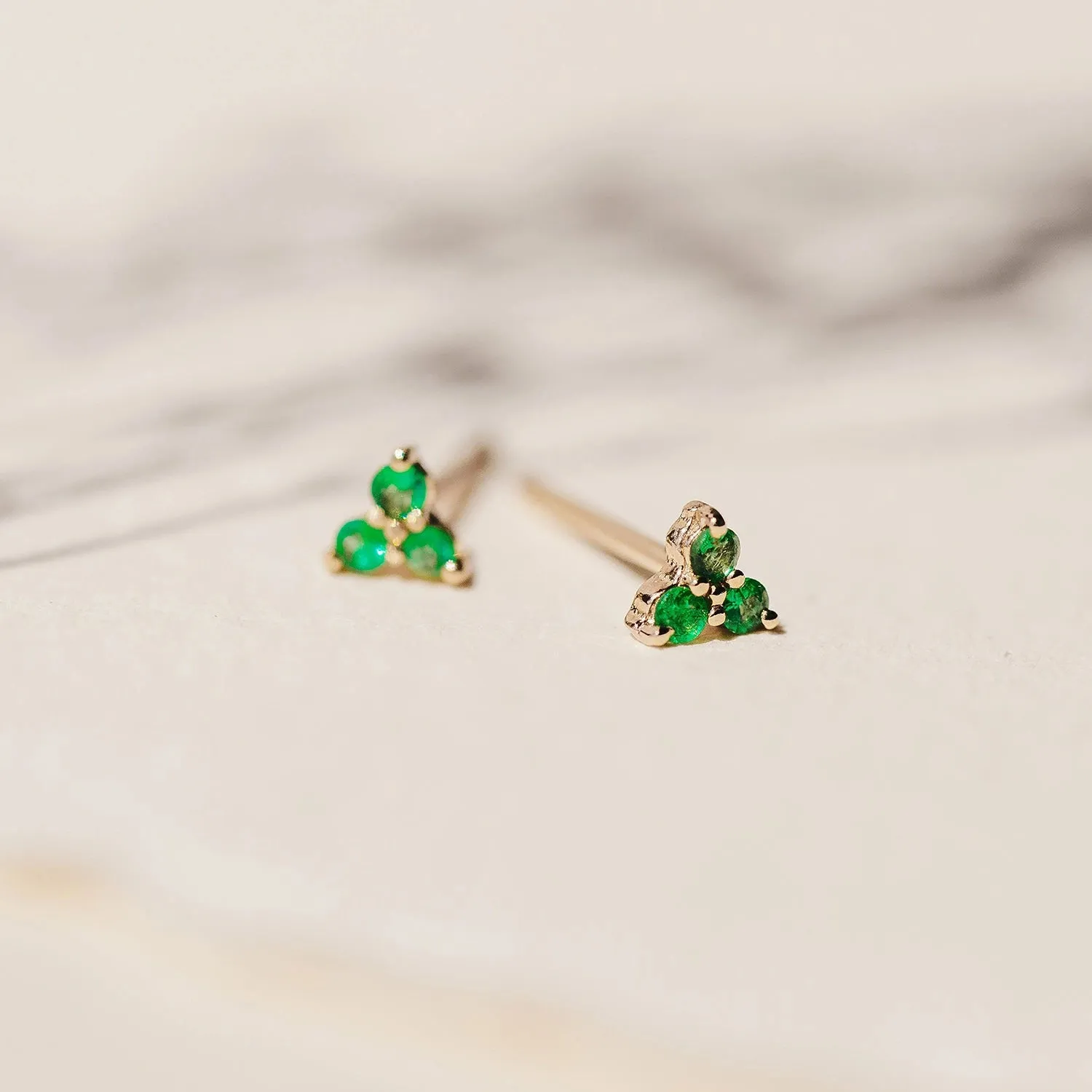 abacus tripod emerald earring - 14k yellow gold, emerald