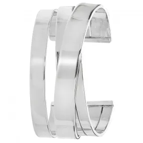 Acotis Silver Bangle Oval Chunky Cuff G4328