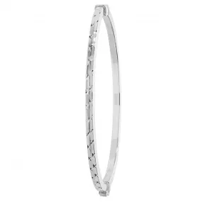 Acotis Silver Bangle Oval Dia Cut Hinged G4293
