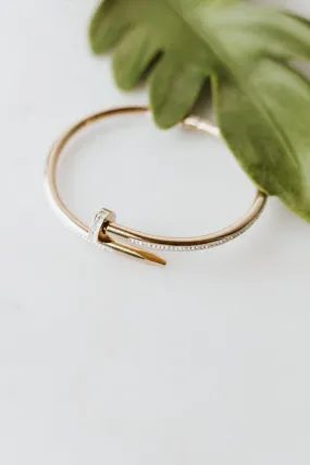 All Rhinestone Nail Bangle