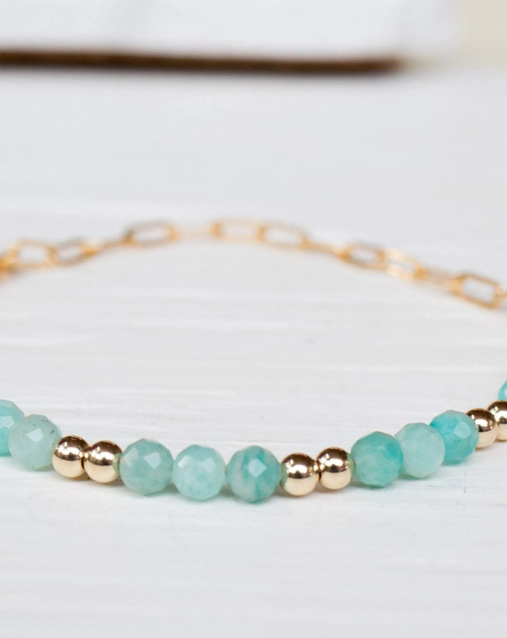Amazonite Bracelet ~ Gold Filled or Sterling Silver 925 ~ MB017