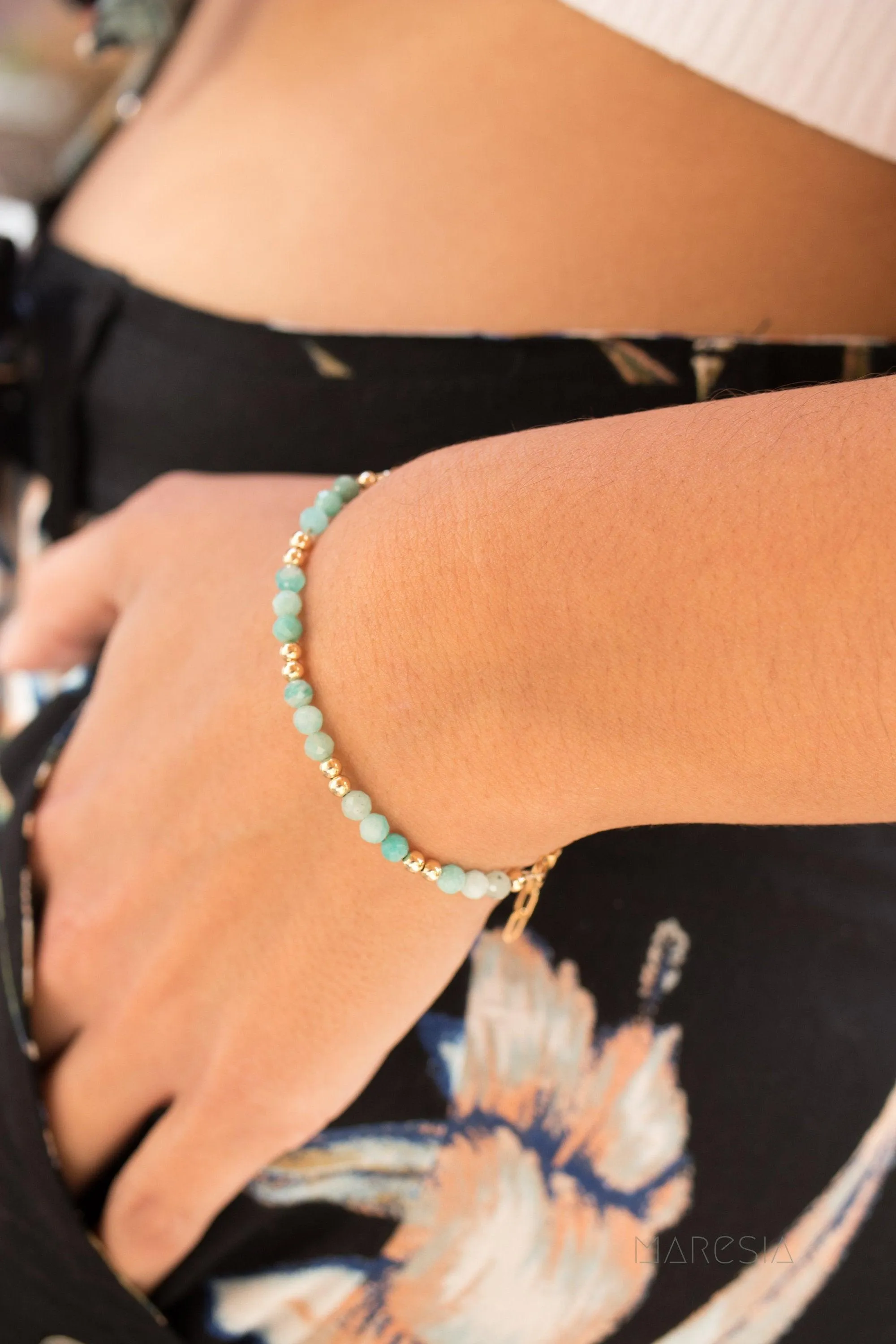 Amazonite Bracelet ~ Gold Filled or Sterling Silver 925 ~ MB017