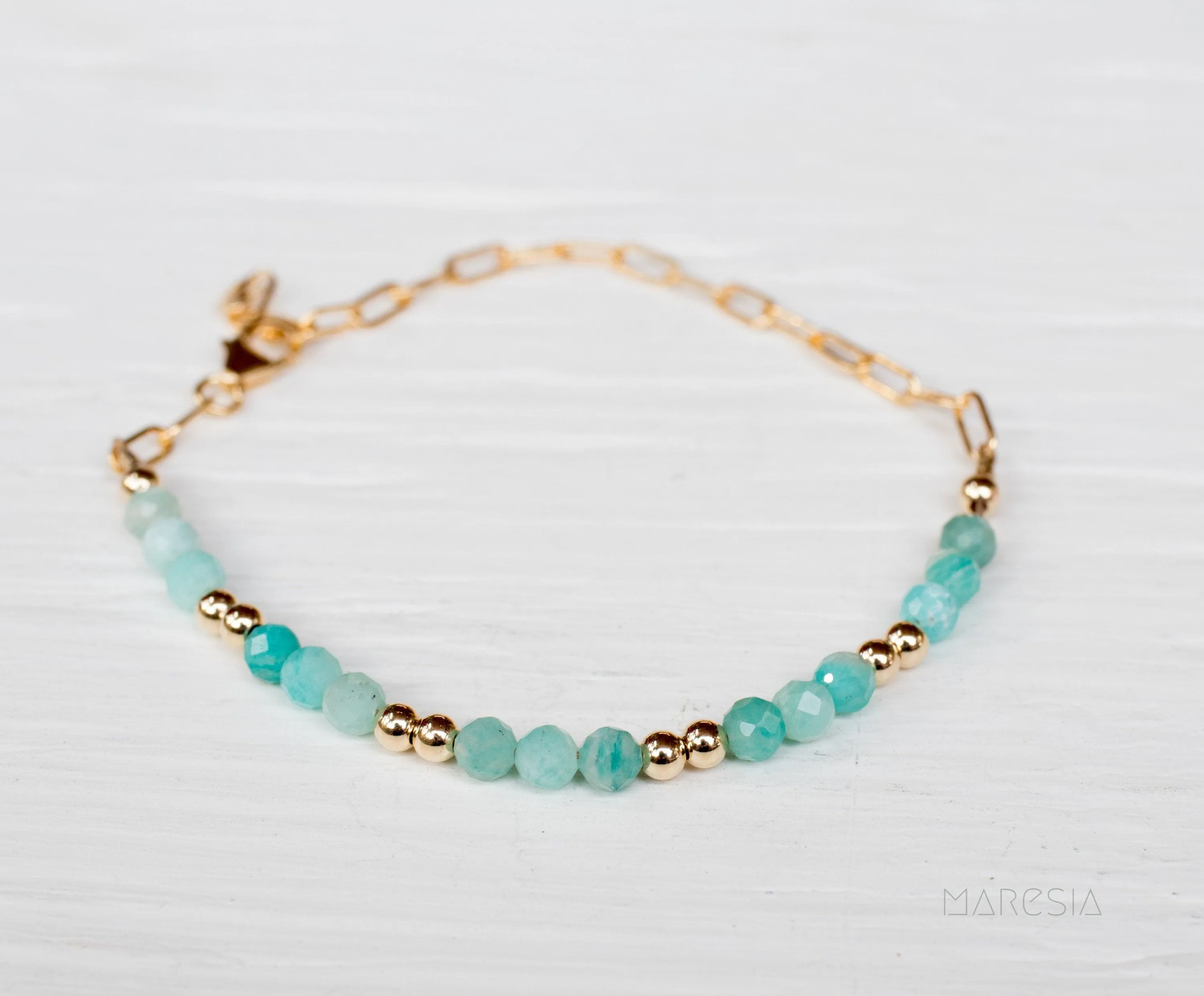 Amazonite Bracelet ~ Gold Filled or Sterling Silver 925 ~ MB017