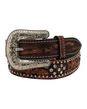 ANGEL RANCH WOMEN'S TOOLED OVERLAY STONE BELT