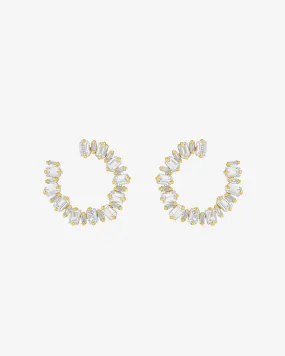 Ann White Topaz Milli Sideways Hoops