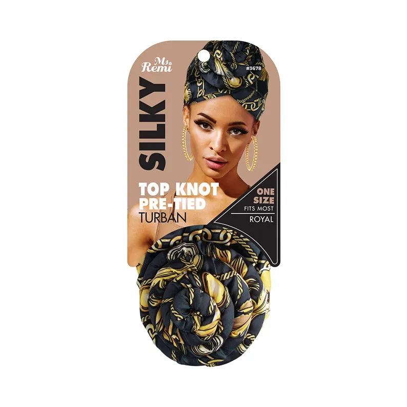 ANNIE Silky Top Knot Pre-Tied Turban Scarf [Assorted Color] #03678